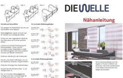 Gerster Gardinenband Wellenband mit Steg Schlaufenband volltransparent mit Zugverhältnis 1:1,25 in 100mm breit