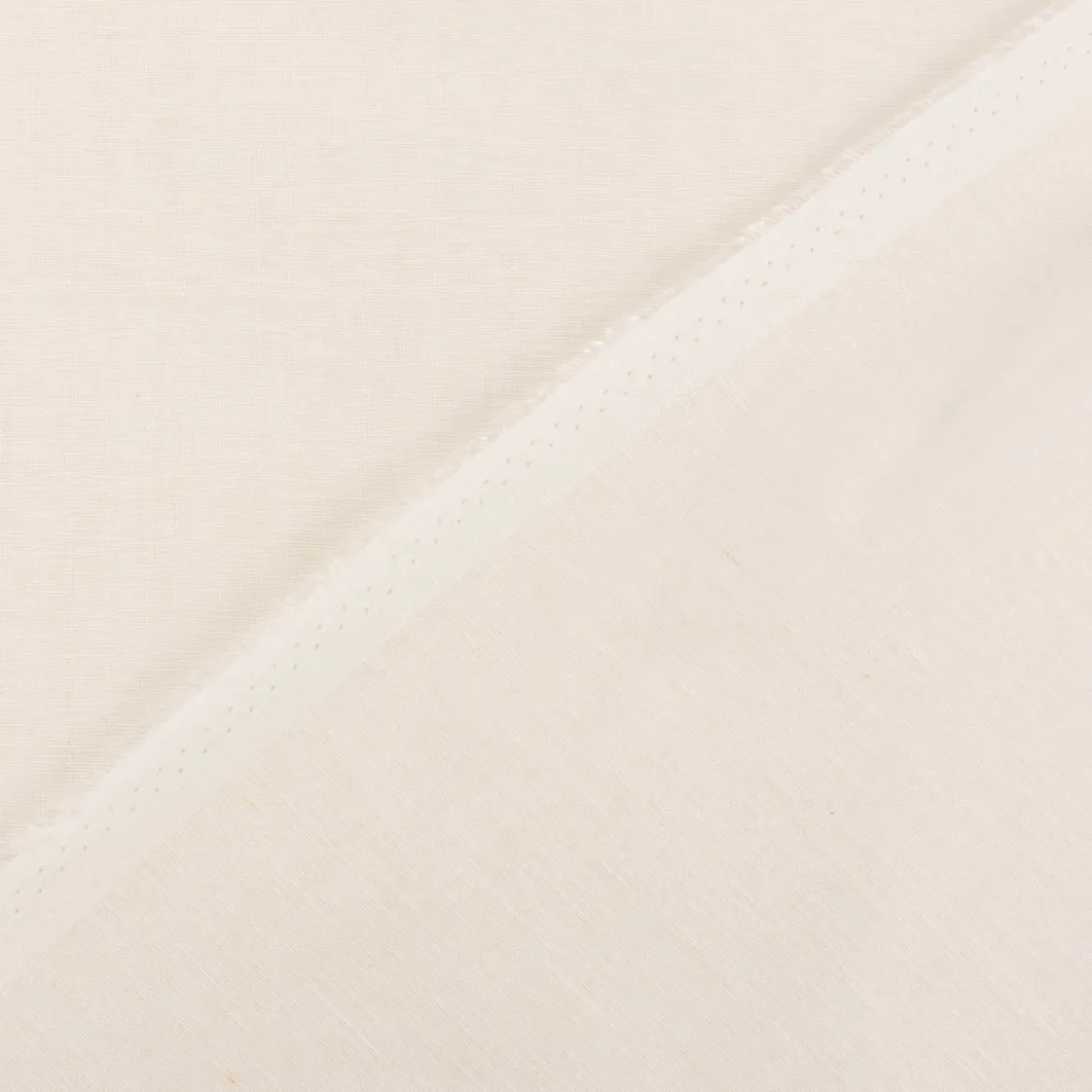 Gerster Leinen Gardinenstoff Meterware EASY LINEN halbtransparent uni ecru 2,95m Höhe