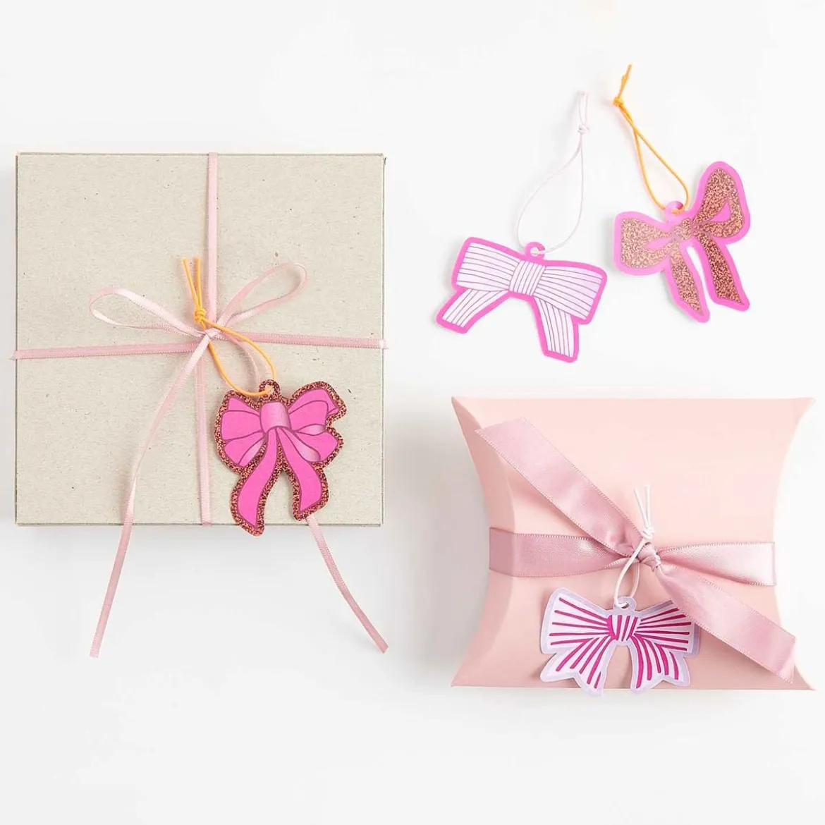 Geschenkanhänger Schleifen in Rosa 8Stk von Rico Design