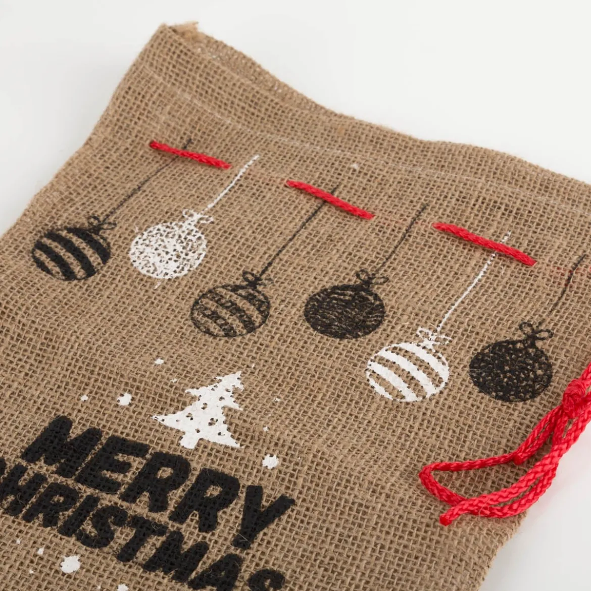 Geschenksäckchen Merry Christmas aus Jute 45x30cm