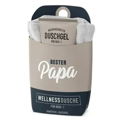 Geschenkset Wellnessdusche Bester Papa grau von La Vida