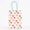Geschenktüte bedruckt mit einfarbigem Henkel versch. Motive weiß bunt 15x8x21cm