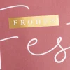 Geschenktüte Frohes Fest Schleife dunkelrot weiß gold 18x22x8cm von La Vida