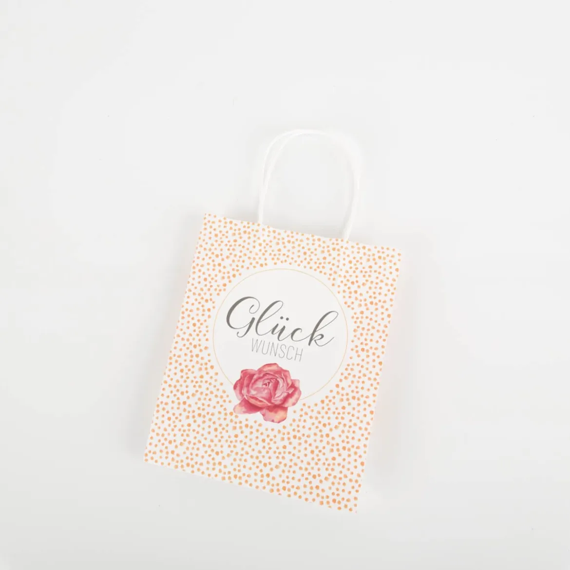 Geschenktüte Glückwunsch Rose 20x24x9cm von La Vida