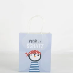 Geschenktüte Piratenschatz Pinguin 20x24x9cm von La Vida