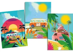 Geschirrtücher Camper 3er Set aus Baumwolle 50x70 cm französisches Dessin