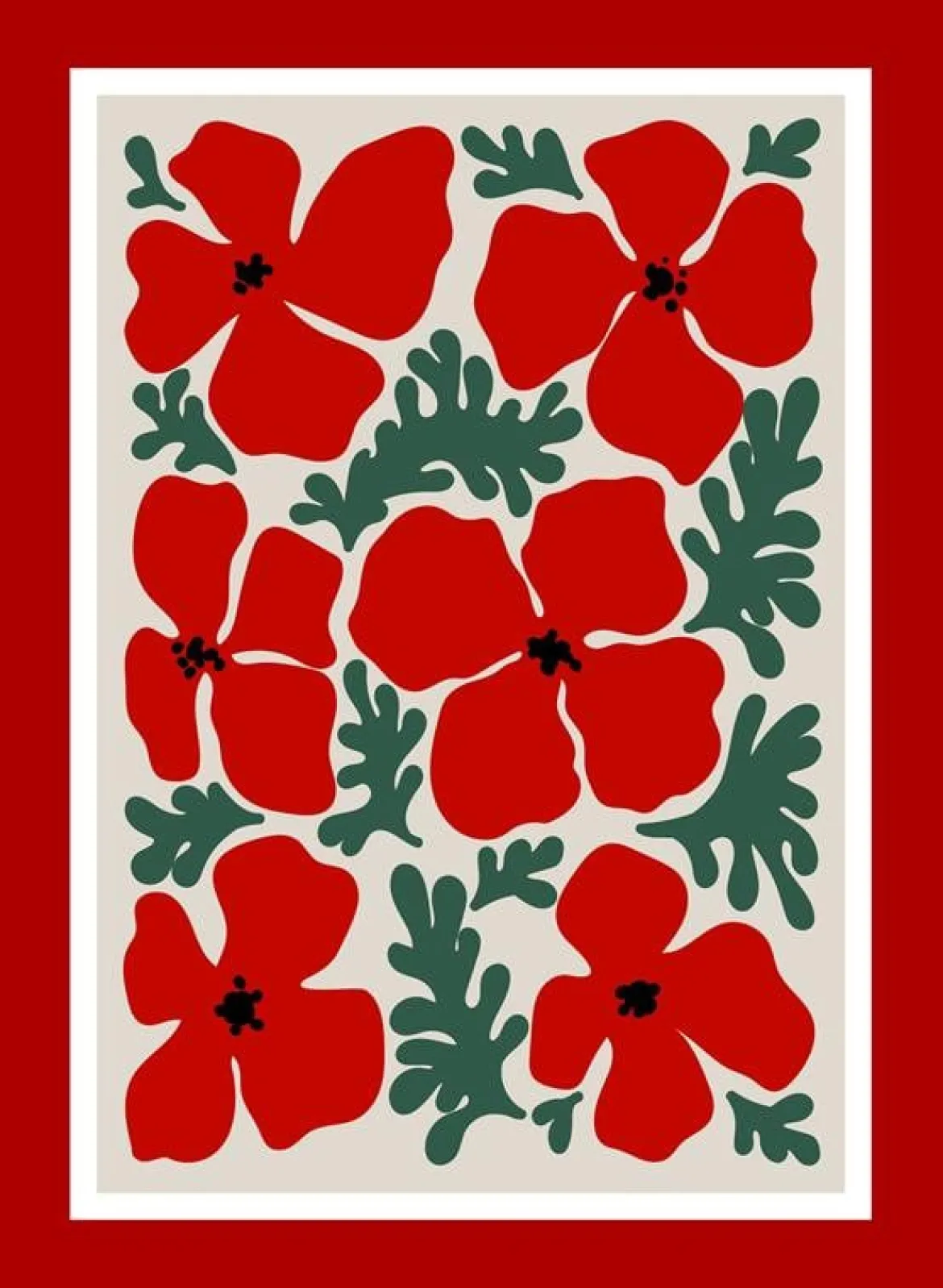 Geschirrtücher Flova Retro Blumen 3er Set aus Baumwolle 50x70 cm bunt