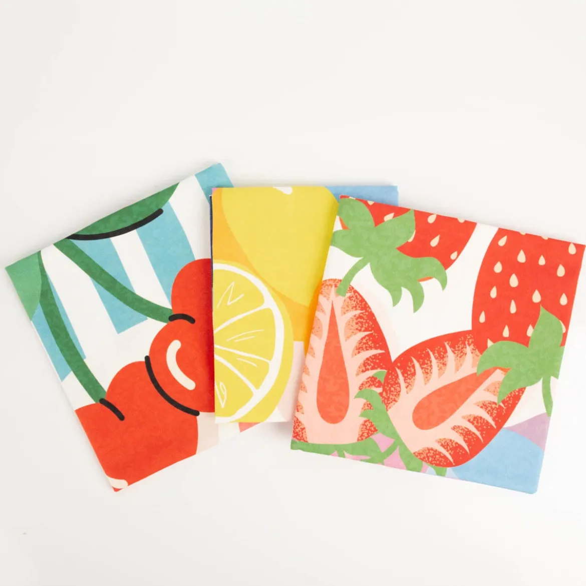 Geschirrtücher Früchte 3er Set aus Baumwolle 50x70 cm französisches Dessin