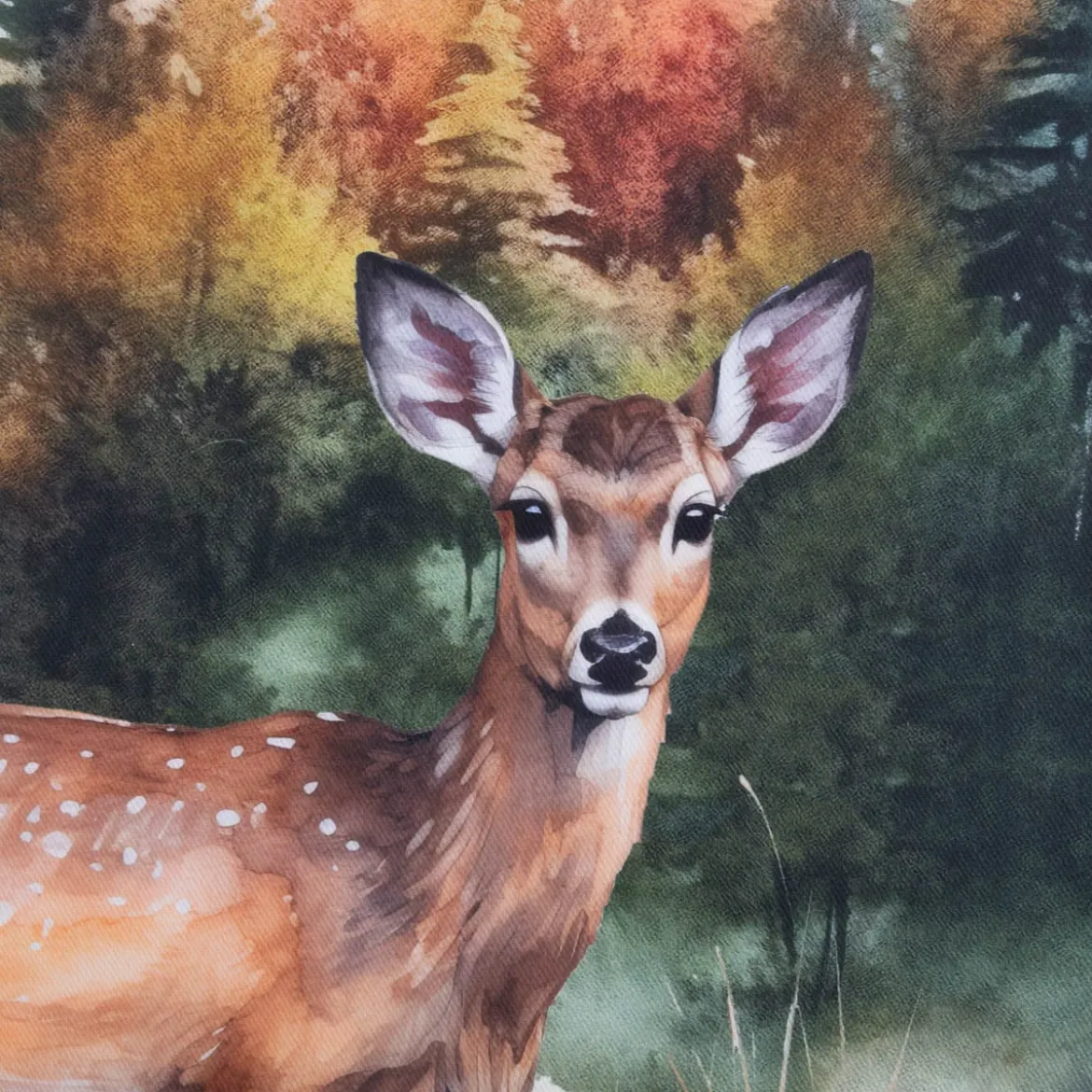 Geschirrtücher Hirsch Wald 3er Set aus Baumwolle 50x70 cm französisches Dessin