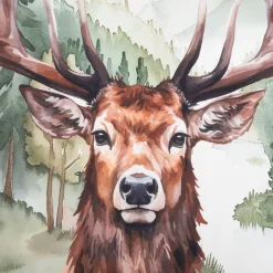 Geschirrtücher Hirsch Wald 3er Set aus Baumwolle 50x70 cm französisches Dessin