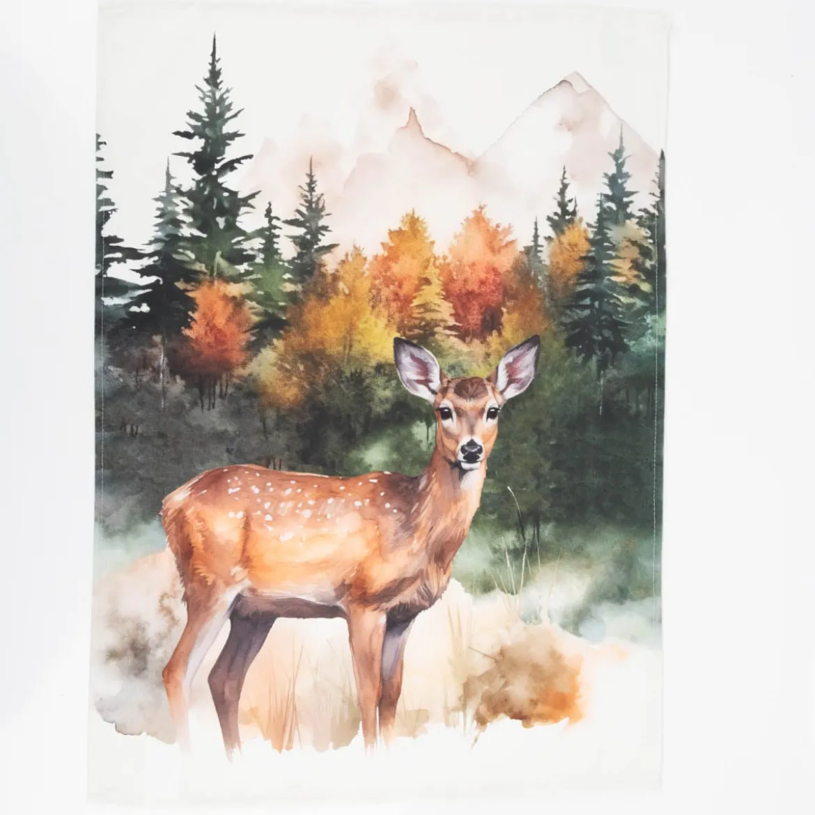 Geschirrtücher Hirsch Wald 3er Set aus Baumwolle 50x70 cm französisches Dessin