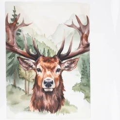 Geschirrtücher Hirsch Wald 3er Set aus Baumwolle 50x70 cm französisches Dessin