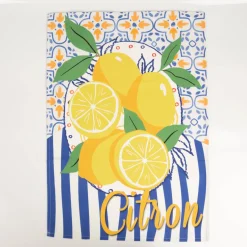 Geschirrtücher Zitronen 3er Set aus Baumwolle 50x70 cm französisches Dessin