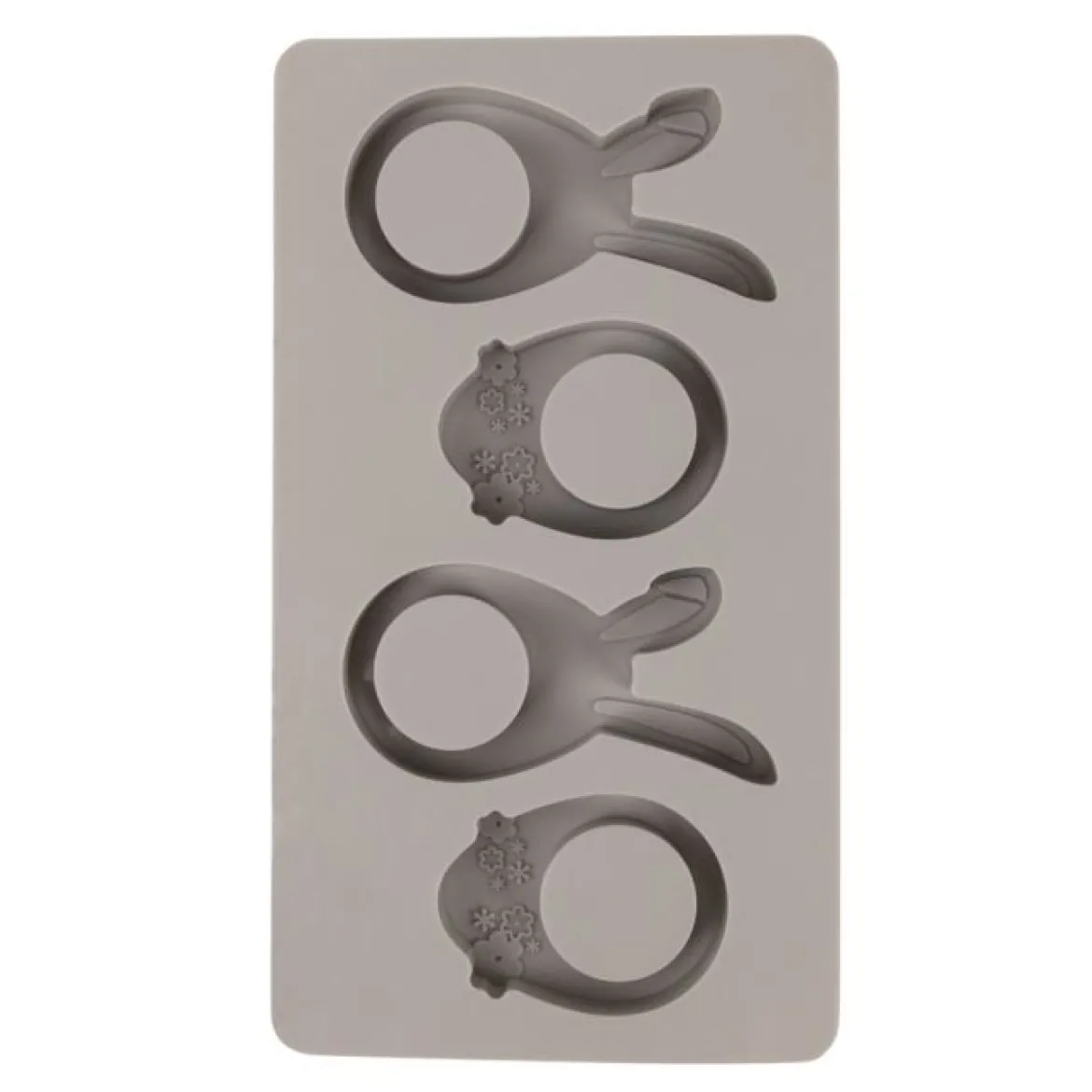 Gießform aus Silikon Happy Egg grau 26,5x14,5cm von Rayher