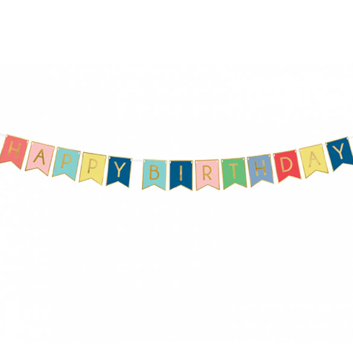 Girlande Banner Happy Birthday bunt Länge: 250cm