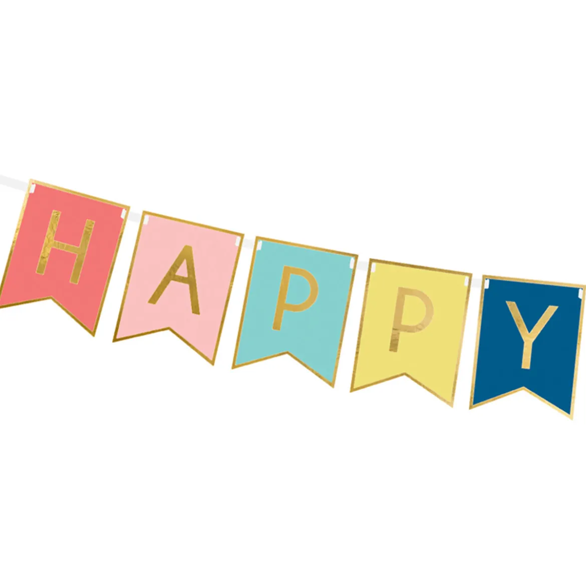 Girlande Banner Happy Birthday bunt Länge: 250cm