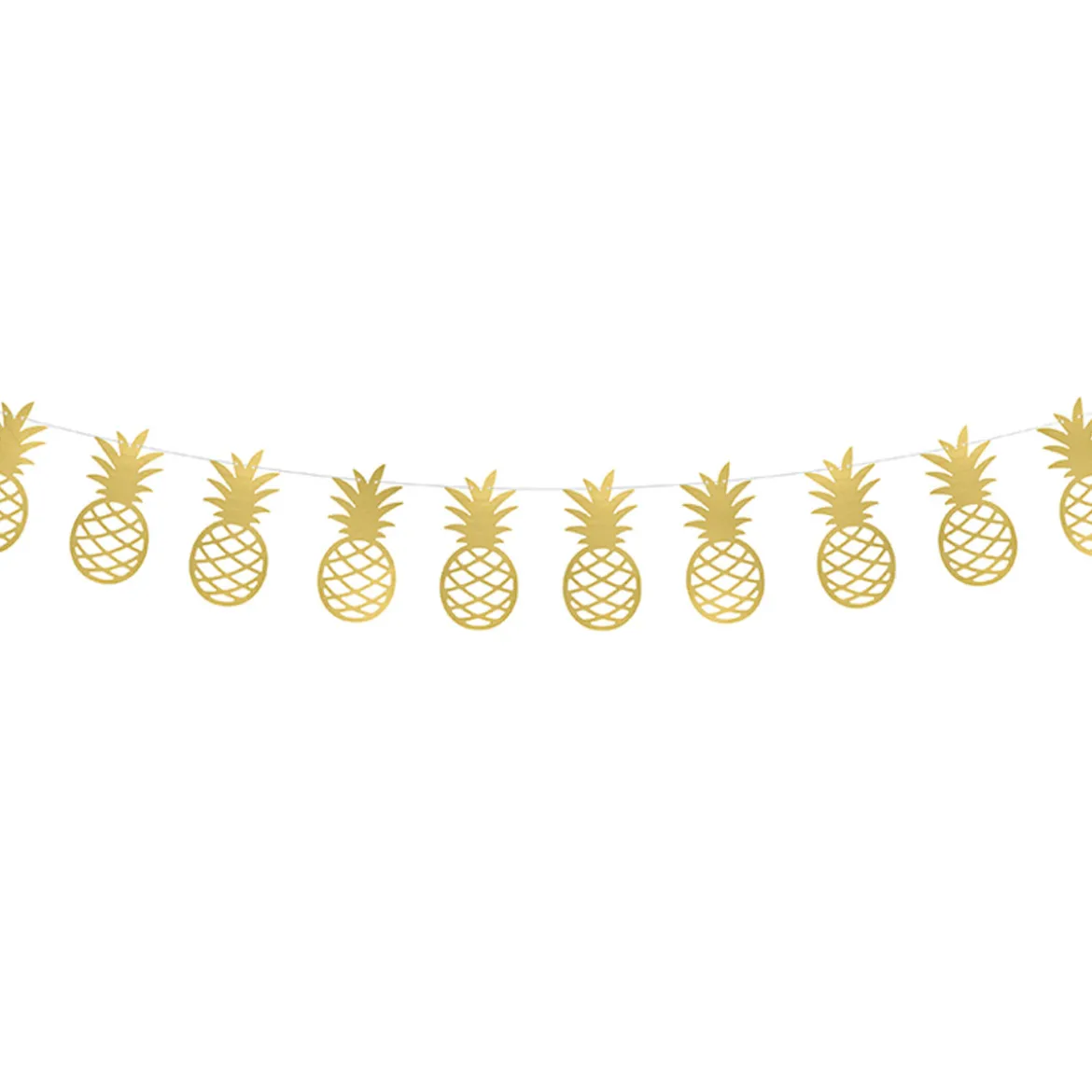 Girlande DIY Ananas goldfarbig 10 Anhänger Länge: 2m