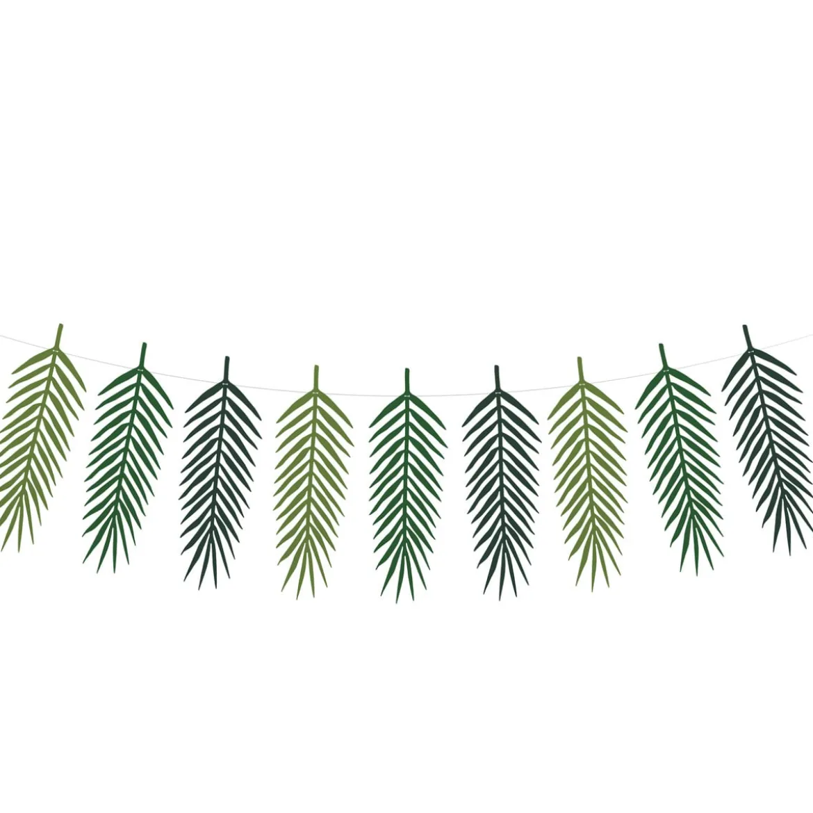 Girlande DIY Palmblätter grün 9 Anhänger Länge: 1,25m