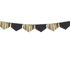 Girlande Fransen schwarz gold 3m