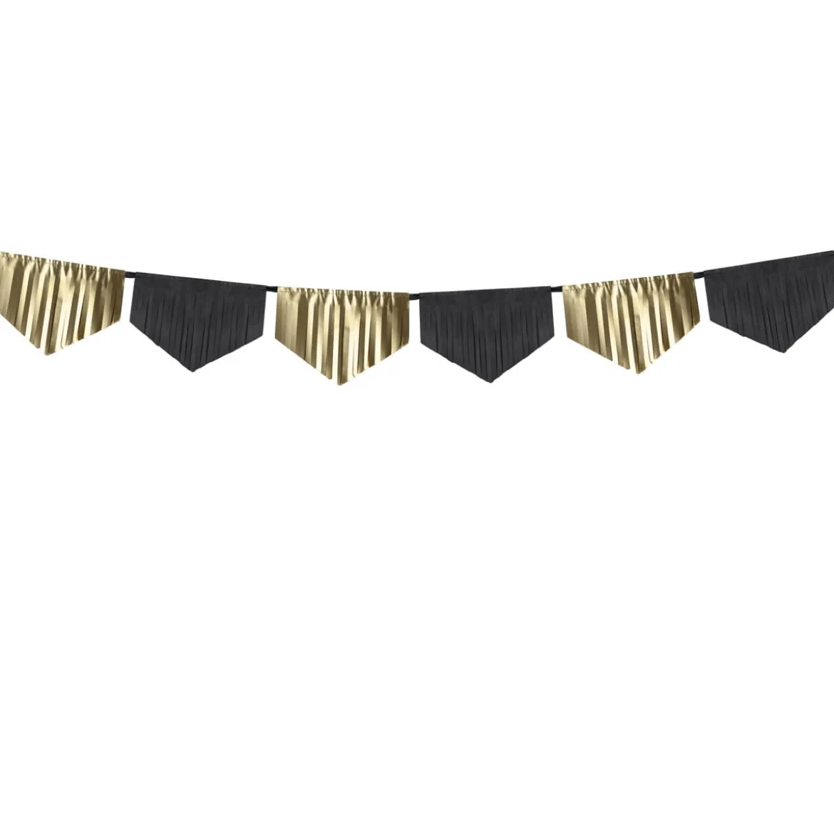Girlande Fransen schwarz gold 3m