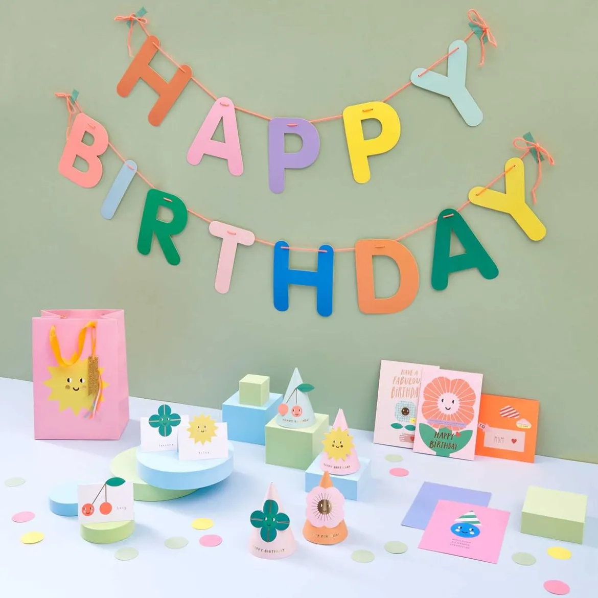Girlande Happy Birthday bunt/neon 5m von Rico Design