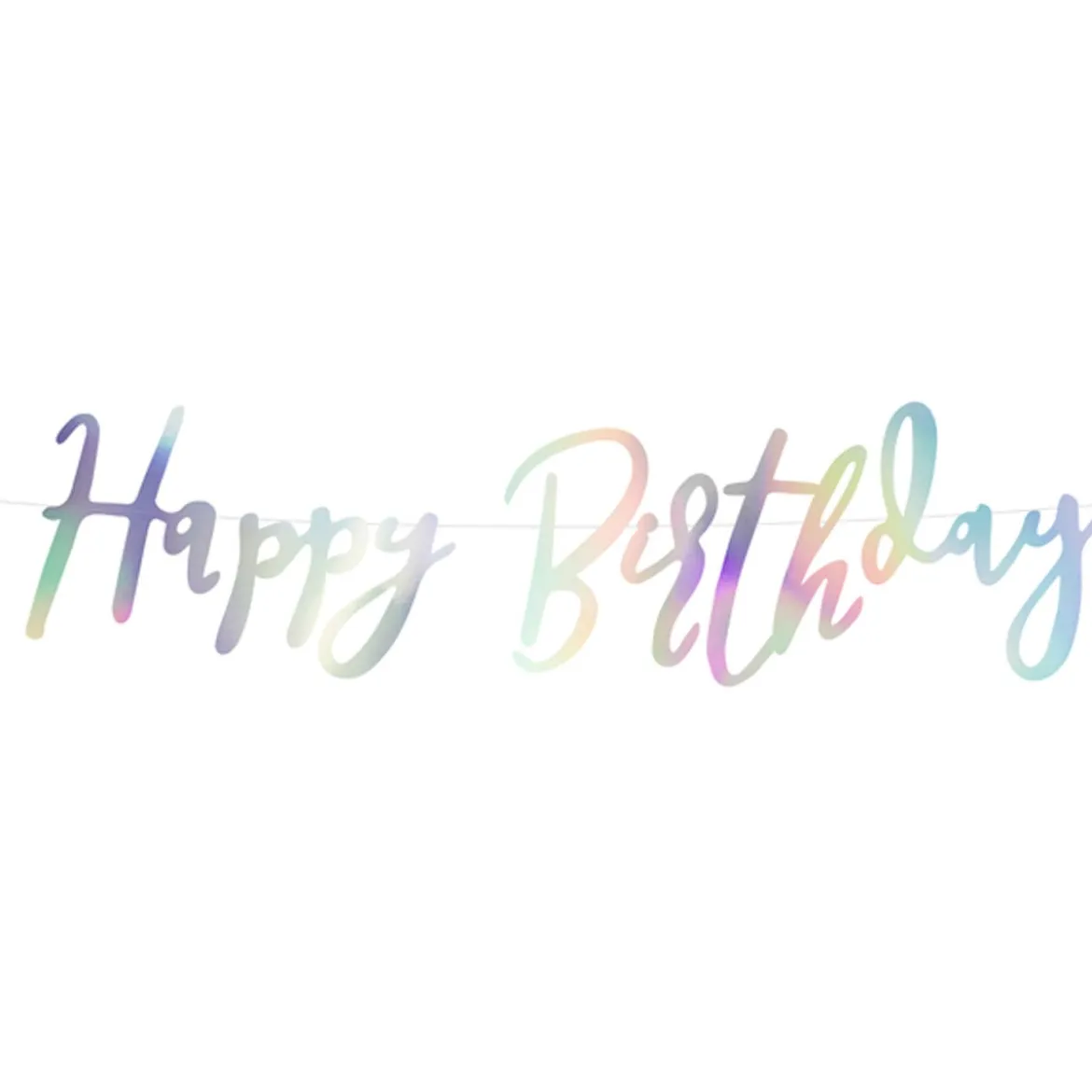 Girlande Schriftzug Happy Birthday irisierend Länge: 200cm