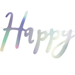 Girlande Schriftzug Happy Birthday irisierend Länge: 200cm