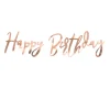 Girlande Schriftzug Happy Birthday rosegoldfarbig Länge: 200cm