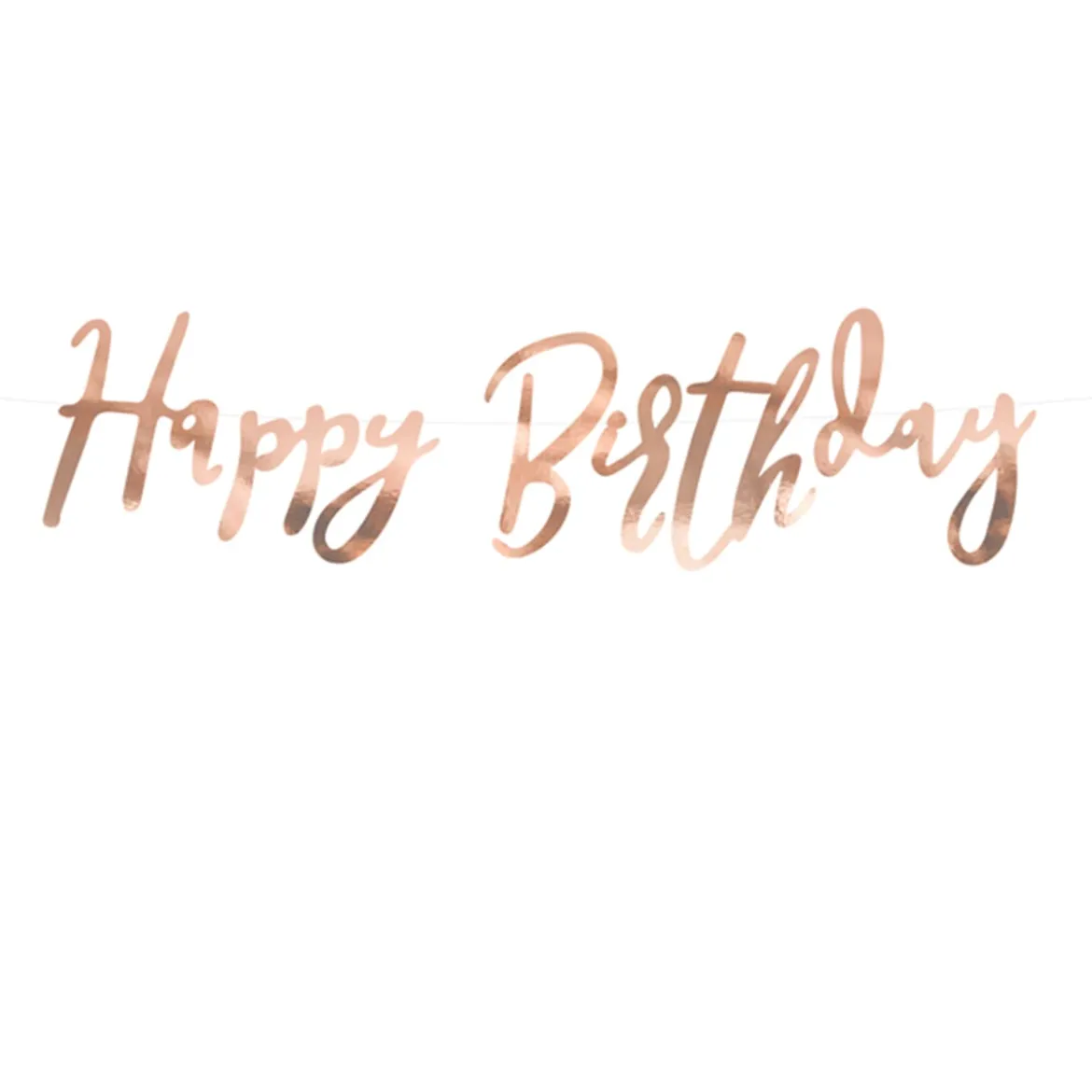 Girlande Schriftzug Happy Birthday rosegoldfarbig Länge: 200cm