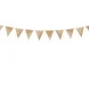 Girlande Wimpel mit Spitzendruck Craftpapier braun weiß L: 210cm