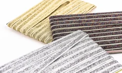 Glitzerband Zierband goldfarbig Glitzer Breite: 1,5cm