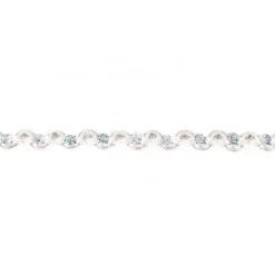 Glitzer Blumen Pailletten Wellen Band silber farbig Breite: 1cm