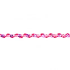 Glitzer Blumen Pailletten Wellen Band pink Breite: 1cm