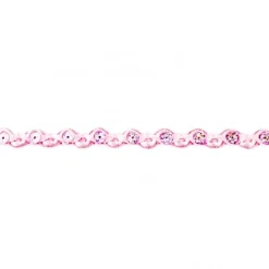 Glitzer Blumen Pailletten Wellen Band rosa Breite: 1cm
