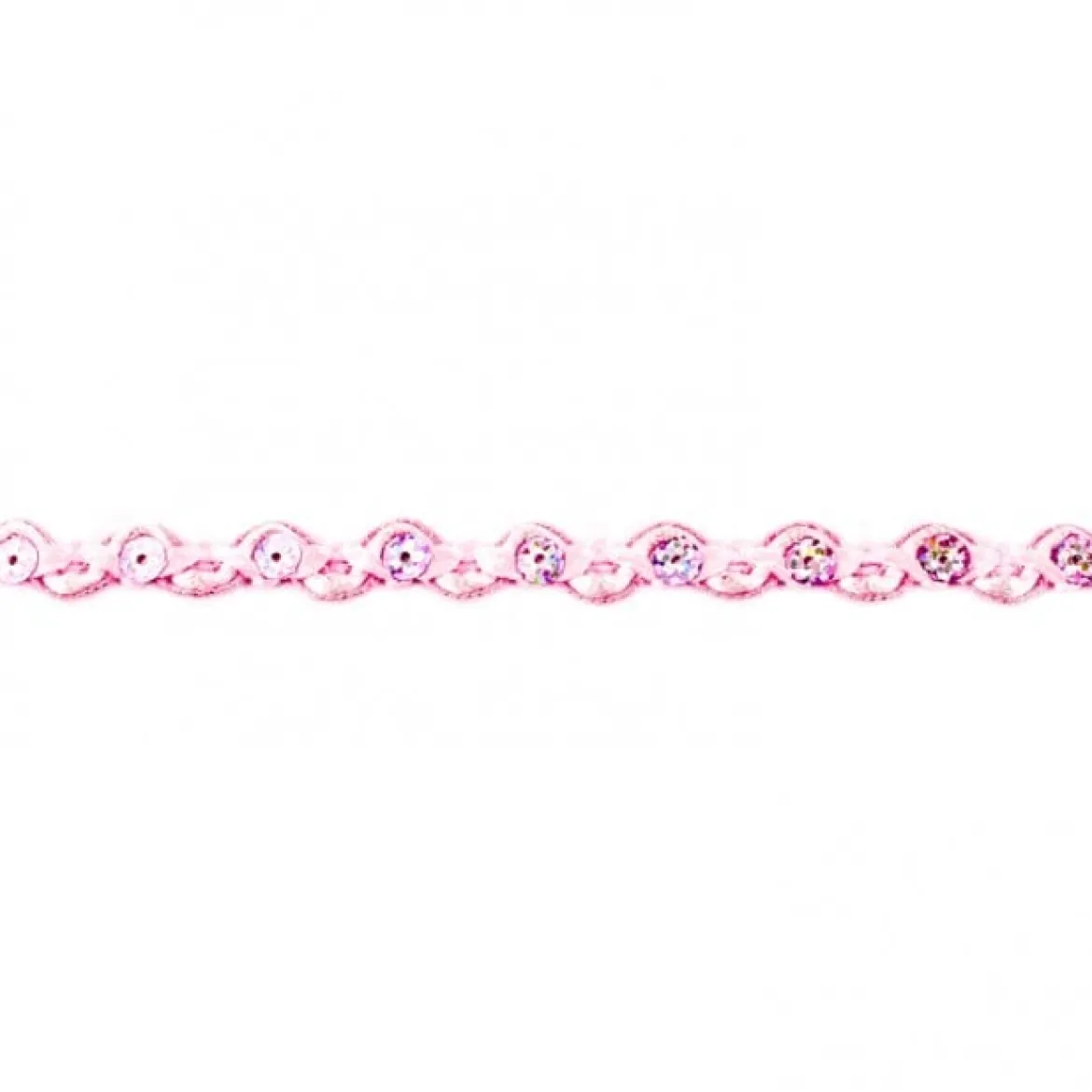 Glitzer Blumen Pailletten Wellen Band rosa Breite: 1cm