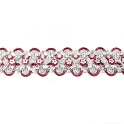 Glitzer Pailletten Band breit bordeaux Breite: 2,5cm