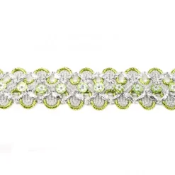 Glitzer Pailletten Band breit lime Breite: 2,5cm