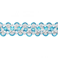 Glitzer Pailletten Band breit aqua Breite: 2,5cm