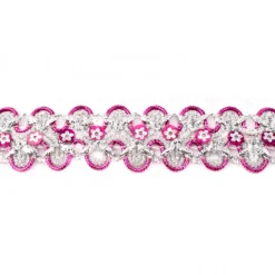 Glitzer Pailletten Band breit fuchsia Breite: 2,5cm