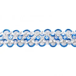 Glitzer Pailletten Band breit kobaltblau Breite: 2,5cm