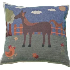 Gobelin Kissenhülle Kissenbezug Pferd 42x42