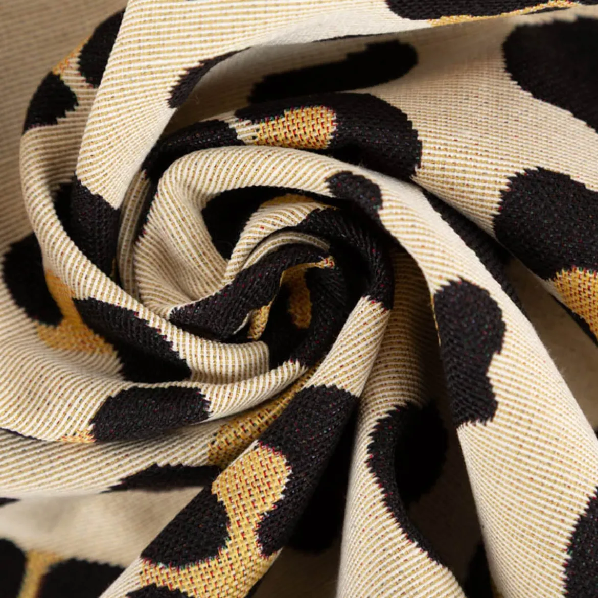 Gobelin Premium Dekostoff Animal Leopard Hide Leo beige schwarz 1,4m Breite