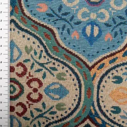 Gobelin Stoff Dekostoff Ornamente groß blau bunt 1,50m Breite
