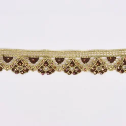 Goldband Glitzerband Strasssteinchen gold braun Breite: 3,7cm