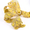 Goldband Glitzerband Strasssteinchen gold gelb Breite: 3,7cm