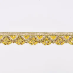 Goldband Glitzerband Strasssteinchen gold gelb Breite: 3,7cm