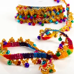 Goldborte mit Glöckchen gold bunt 3cm Breite