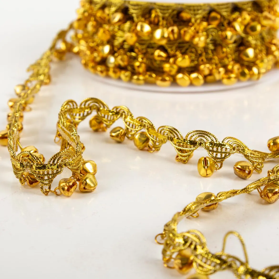 Goldborte mit Glöckchen gold 3cm Breite