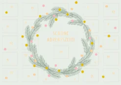 Grafik Werkstatt Adventskalenderkarte Schöne Adventszeit mint goldfarbig 12x17cm