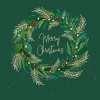 Grafik Werkstatt Doppelkarte Merry Christmas dunkelgrün, goldfarbig 12x17cm
